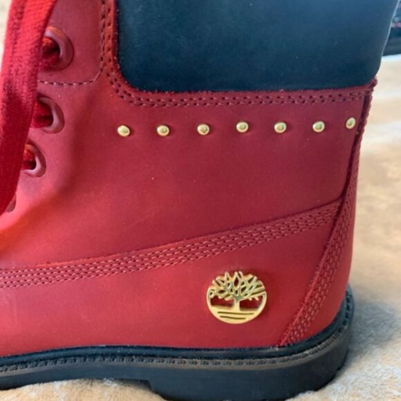 Timberland Valentine Heritage 6 Waterproof Boot Dark Red Nubuck Size 9 Womens - Picture 5 of 8